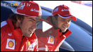 Alonso and Massa slalom race Ferrari FF